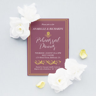 Elegant Victorian Rehearsal Dinner Invitation