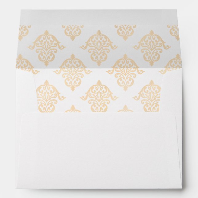 Elegant Victorian Rococo Wedding Return Address Envelope (Back (Bottom))