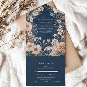 Elegant Victorian Royal Elegance Wedding  All In One Invitation