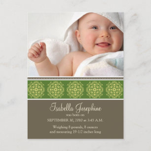 Elegant Victorian Stamp Birth Announcement :: 06 Postcard