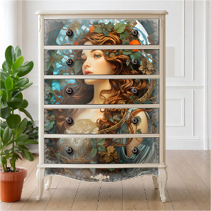 Elegant Victorian Summer Goddess Art Nouveau Tissue Paper