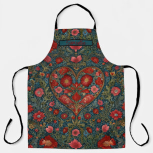 Elegant Victorian Valentines Day heart design Apron