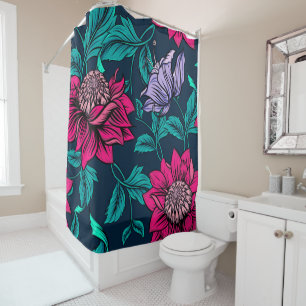 Elegant Victorian Vintage Pink Floral Artwork Shower Curtain