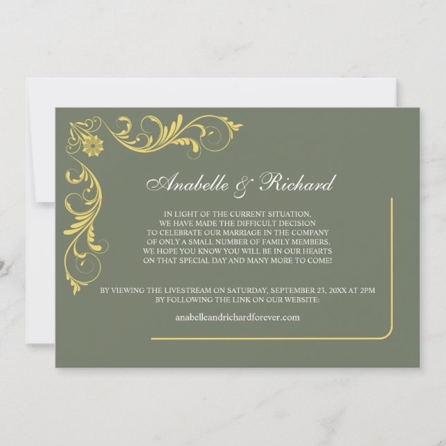 Elegant Victorian Wedding Announcement (Front)