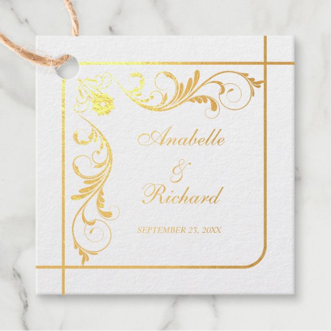 Elegant Victorian Wedding  Favour Tags (Front)