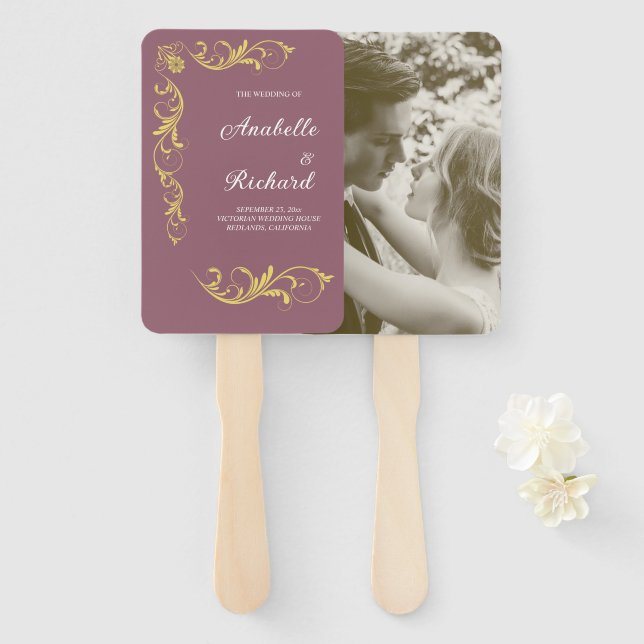 Elegant Victorian Wedding  Hand Fan (Front and Back)