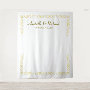 Elegant Victorian  Wedding Photo Booth Backdrop Tapestry