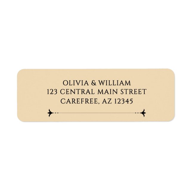 Elegant Victorian Wedding Return Address Label (Front)