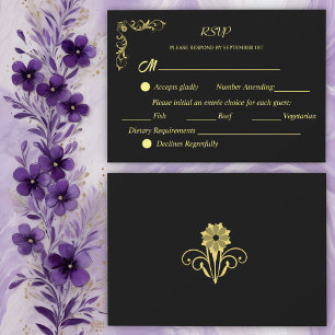 Elegant Victorian  Wedding  RSVP Card