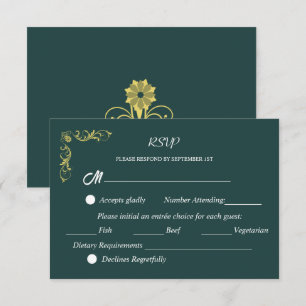 Elegant Victorian Wedding RSVP Card