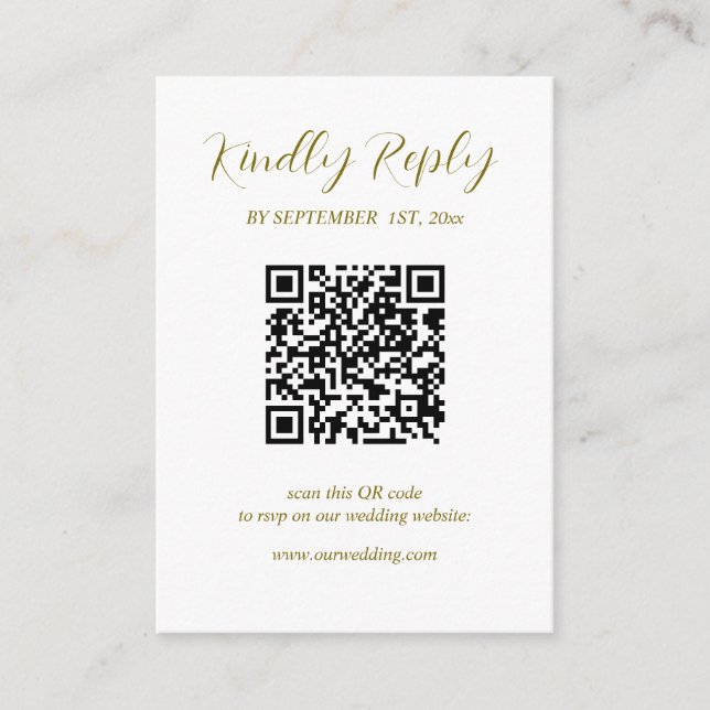 Elegant Victorian  Wedding RSVP QR Code Enclosure Card (Front)