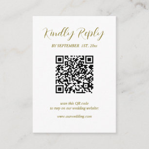 Elegant Victorian Wedding RSVP QR Code Enclosure Card