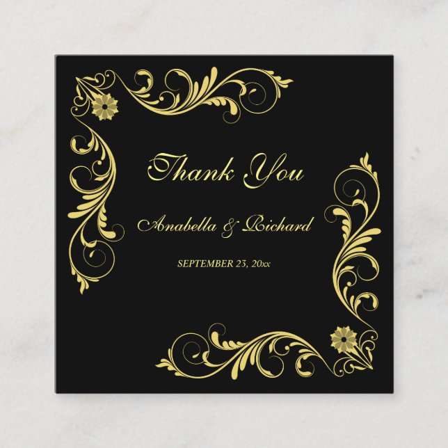 Elegant Victorian Wedding Thank You Enclosure Card (Front)