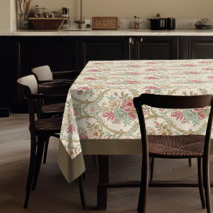 Elegant Victorian Whimsy Delicate Floral Pattern Tablecloth