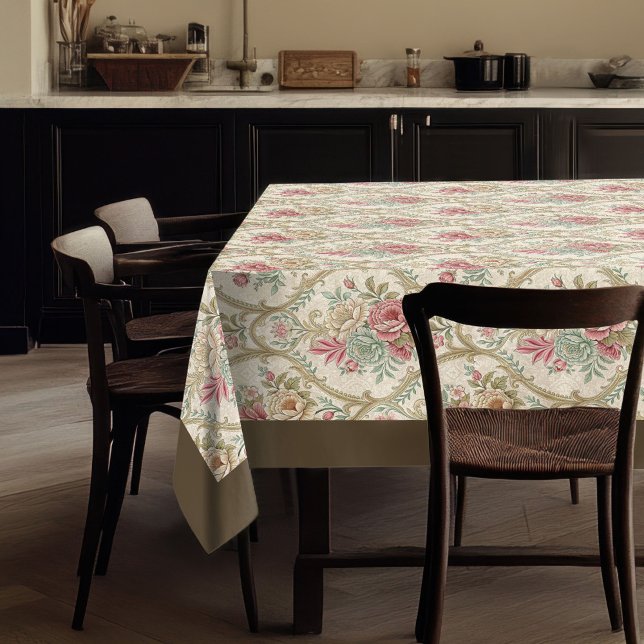 Elegant Victorian Whimsy Delicate Floral Pattern Tablecloth (Elegant Victorian Whimsy Delicate Floral Pattern Tablecloth)