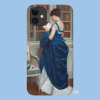 Elegant Victorian Woman Reading in Library 