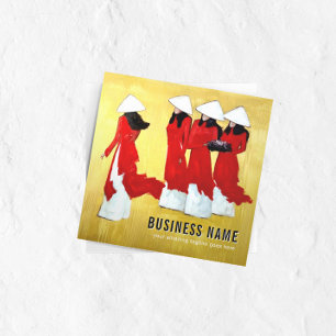 Elegant Vietnamese Ladies in Traditional Attire  Square Business Card