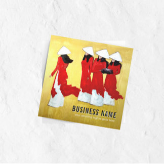 Elegant Vietnamese Ladies in Traditional Attire Square Business Card