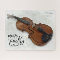 Elegant Vignetted Violin on Slate Tile