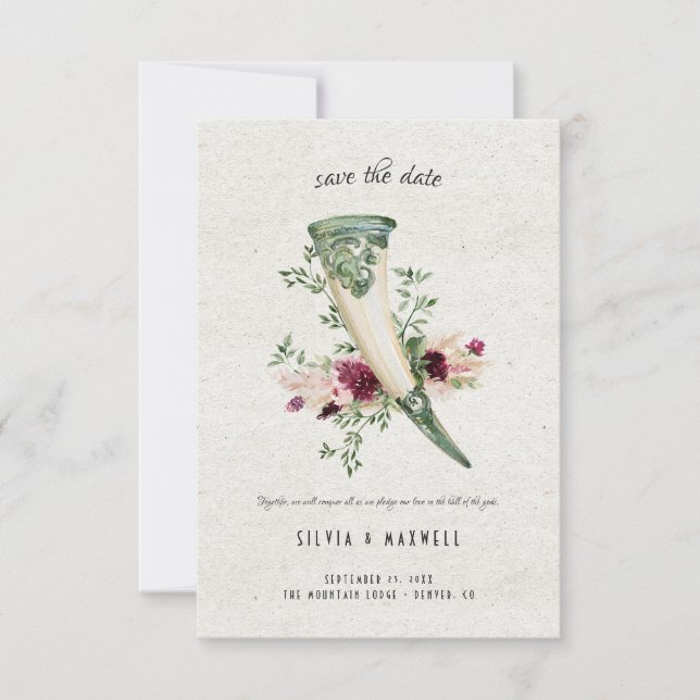 Elegant Viking Wedding Save the Date (Front)