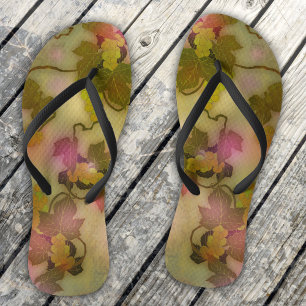 Elegant Vine Grape Art Flip Flops