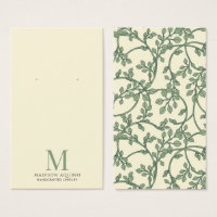 Elegant Vines Green Cream Earring Display Cards