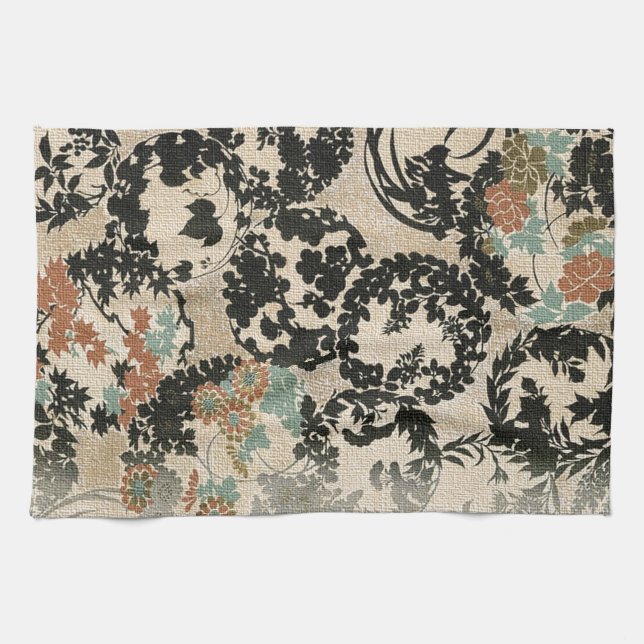 Elegant  Vines Tea Towel (Horizontal)