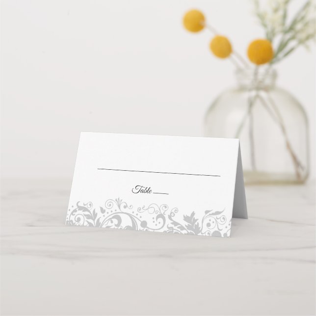 Elegant vines wedding seating place card (Front)