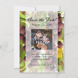 Elegant Vineyard Purple/Green Photo Save the Date