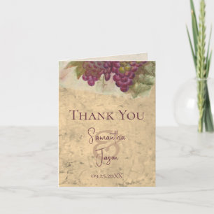 Elegant Vineyard Wedding Couples Personalised Thank You Card