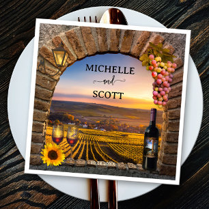Elegant Vineyard Wine Themed Wedding Napkin
