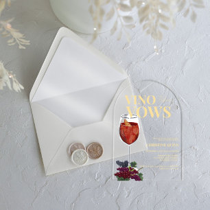 Elegant Vino before the vows Bridal Shower wine Acrylic Invitations