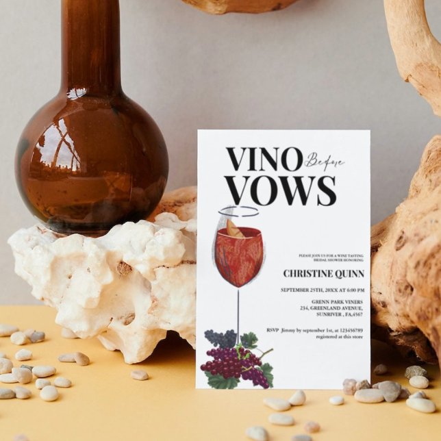 Elegant Vino before the vows Bridal Shower wine Invitation (Creator Uploaded)