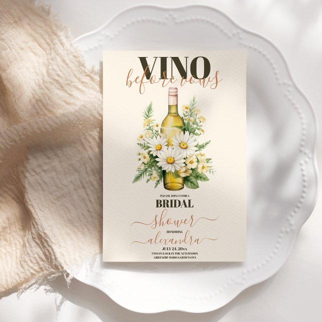 Elegant Vino Before Vows Winery Bridal Shower Invitation (Creator Uploaded)