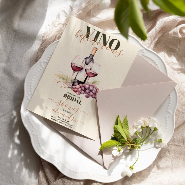 Elegant Vino Before Vows Winery Bridal Shower Invitation (Creator Uploaded)