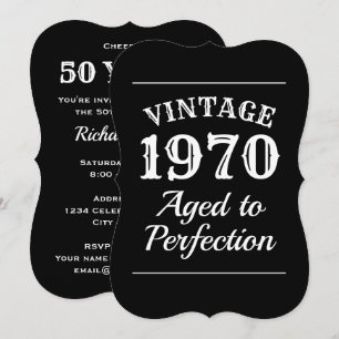 Elegant vintage 50th Birthday party invitations