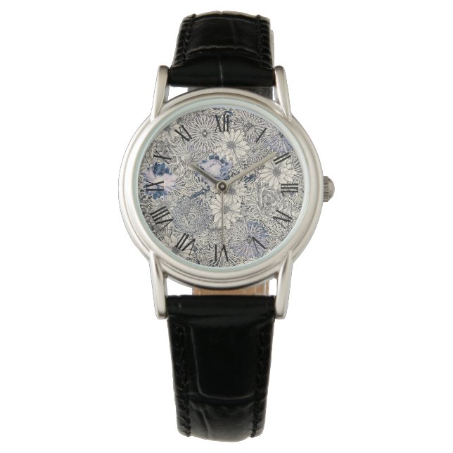Elegant Vintage Abstract Floral Background |  Watch (Front)