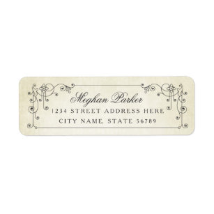 Elegant Vintage Antique Return Address Return Address Label