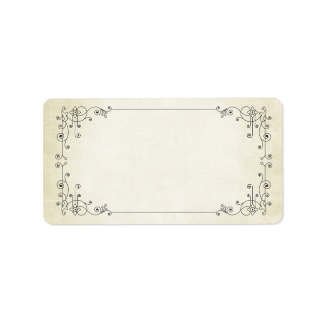 Elegant Vintage Antique Worn Look | Blank Address Label (Front)