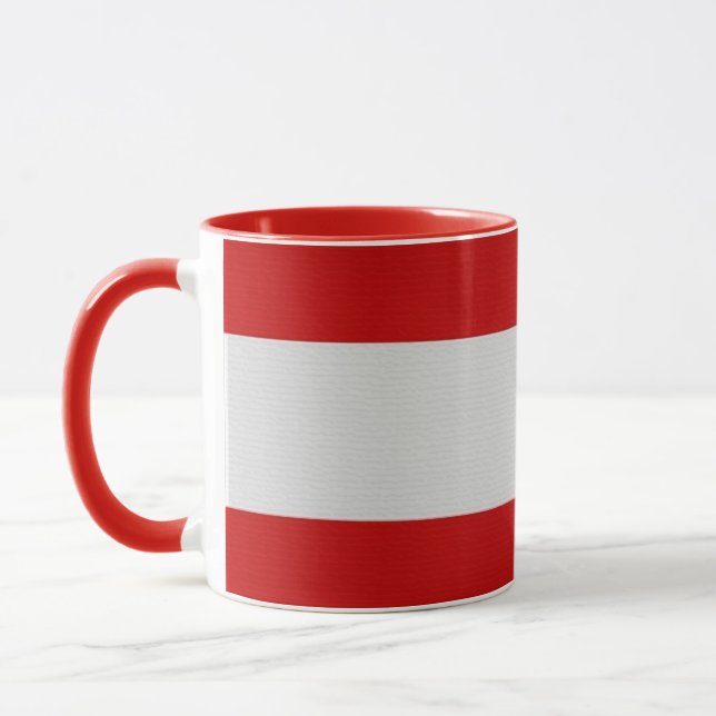 Elegant Vintage Austrian Flag Covered Ceramic Mug (Left)