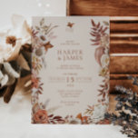 Elegant Vintage Autumn Floral Frame Wedding Invitation<br><div class="desc">This exquisite invitation captures the essence of autumn's beauty with its delicate floral design and warm terracotta tones. Whether you're planning a rustic outdoor ceremony or an intimate indoor gathering, this invitation sets the perfect tone for your event. Personalise this invitation with your names, wedding date, and venue details to...</div>