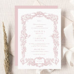 Elegant Vintage Baroque Floral Blush Frame Wedding Invitation<br><div class="desc">Elegant Vintage Baroque Floral Dusty Rose Frame Wedding Invitation Card</div>