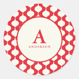 Elegant vintage bauble Christmas Classic Round Sticker