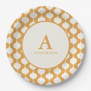 Elegant vintage bauble Christmas party Paper Plate