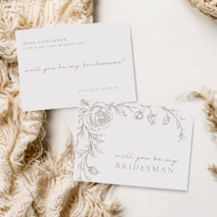 Elegant Vintage Be My Bridesman Proposal Card