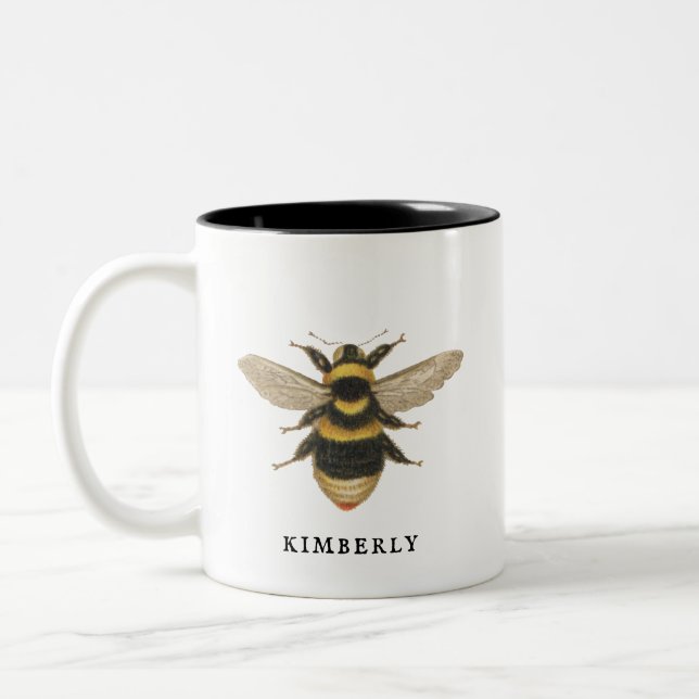 Elegant Vintage Bee Bumble Bee Coffee Mug (Left)