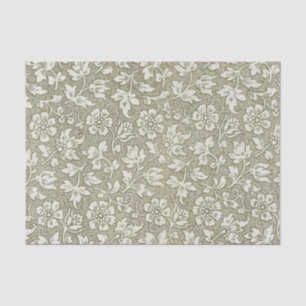 Elegant Vintage Beige Floral Pattern Tissue Paper