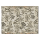 Elegant Vintage Beige Horse Toile Kraft