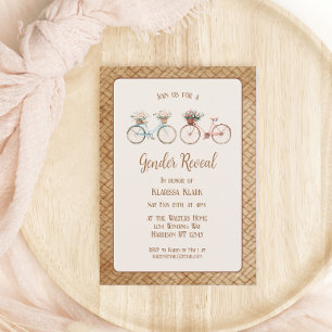 Elegant Vintage Bike Gender Reveal Invitation