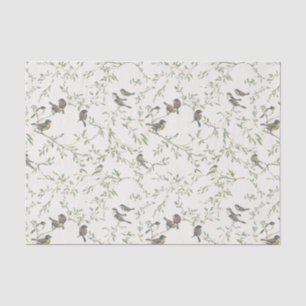 Elegant Vintage Bird and Branch Pattern  Tissue Paper